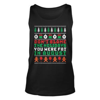 Don't Blame The Holiday Fitness Ugly Christmas Sweater Tank Top - Monsterry UK