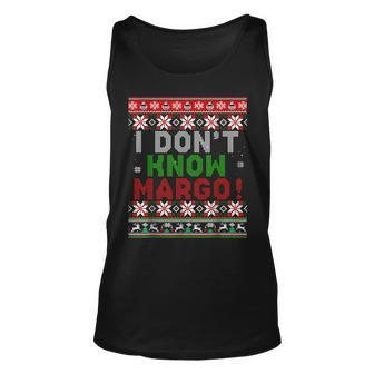 I Don't Know Margo Ugly Christmas Sweater Matching Tank Top | Mazezy