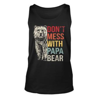 Dont Mess With Papa Bear Vintage Retro Unisex Tank Top | Mazezy