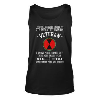Dont Underestimate 7Th Infantry Division Veteran Unisex Tank Top | Mazezy