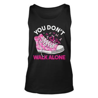 You Don't Walk Alone Pink Shoes Ribbon Breast Cancer Warrior Tank Top - Monsterry AU