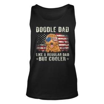 Doodle Dad Goldendoodle American Flag Fathers Day July 4Th Unisex Tank Top - Monsterry