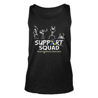 Down Syndrome Awareness Skeleton Support Squad Halloween Tank Top | Mazezy UK