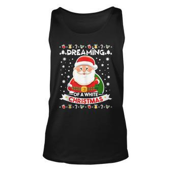 Dreaming Of A White Christmas Ugly Christmas Sweater Tank Top - Monsterry