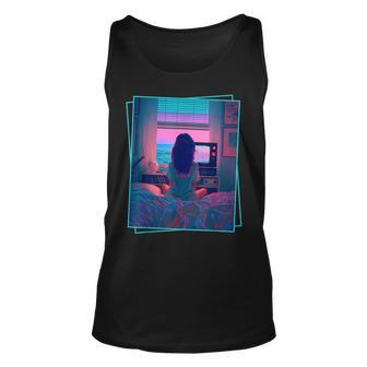 Dreamy Girl Vaporwave Anime Chill 90S Ethereal Alt Aesthetic Tank Top | Mazezy