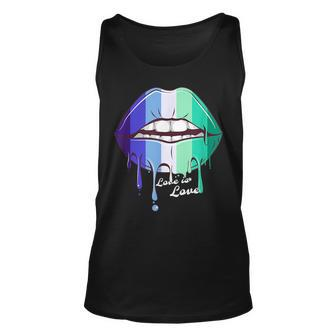 Dripping Lips With Gay Male Mlm Pride Flag For Gay Male Mlm Tank Top | Mazezy
