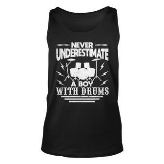 Drummer Boy Costume I Never Underestimate A Boy With Drums Unisex Tank Top - Seseable