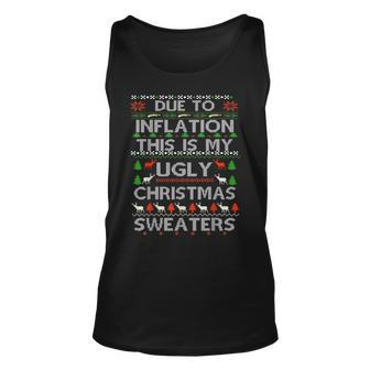 Due To Inflation Ugly Christmas Sweaters Tank Top | Mazezy