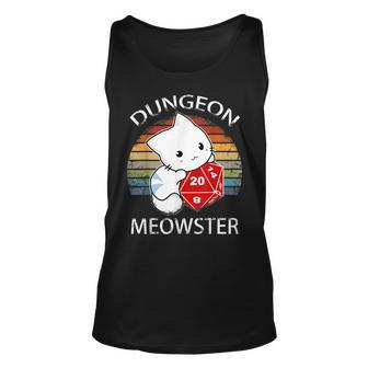 Dungeon Meowster Funny Tabletop Gamer Cat Unisex Tank Top | Mazezy