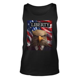 Eagle In A Suit American Flag - 4Th Of July Liberty Unisex Tank Top | Mazezy