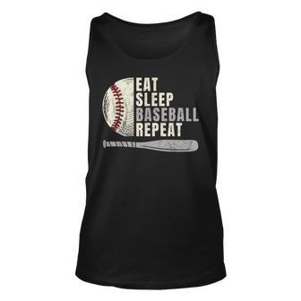 Eat Sleep Baseball Repeat Baseball Player Baseball Tank Top | Mazezy