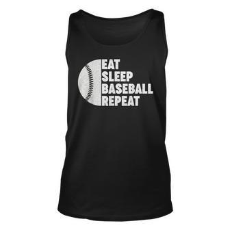 Eat Sleep Baseball Repeat For Player Vintage Baseball Tank Top | Mazezy