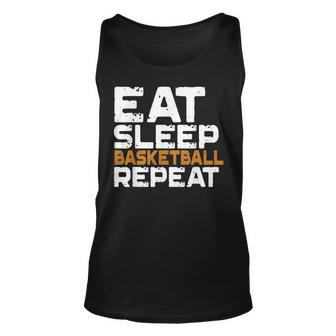 Eat Sleep Basketball Repeat Motivational Sport Gift Unisex Tank Top | Mazezy