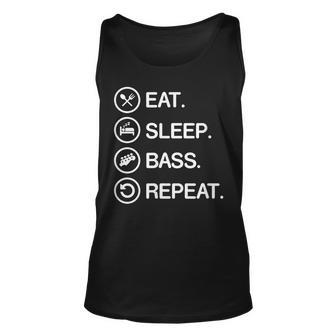 Eat Sleep Bass Repeat Bass Guitar T Guitar Tank Top | Mazezy