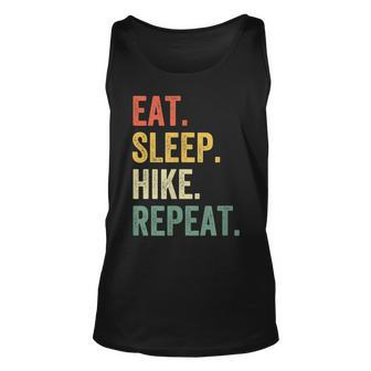 Eat Sleep Hike Repeat Funny Hiker Vintage Hiking Gift For Women Unisex Tank Top - Thegiftio UK