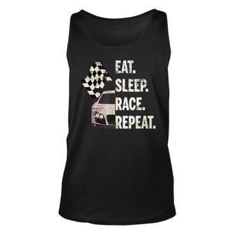 Eat Sleep Race Repeat Cool Grunge Sports Car Graphic Novelty Tank Top | Mazezy