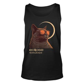 Eclipse October 14 2023 Total Annular Eclipse Cat Graphic Tank Top - Monsterry