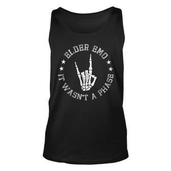 Elder Emo It Was Never A Phase For Old Fans Of Emo Music Unisex Tank Top - Thegiftio UK