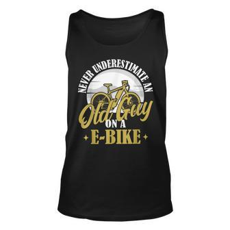 Electric Biker | Never Underestimate An Old Man On A Ebike Gift For Mens Unisex Tank Top - Seseable
