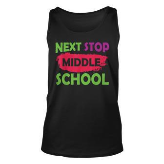 Elementary Graduation Next Stop Middle School Unisex Tank Top | Mazezy