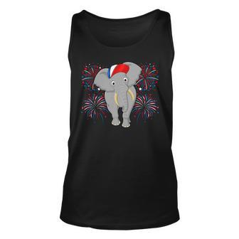 Elephant 4Th Of July American Flag Fireworks Costume Animal Unisex Tank Top - Monsterry DE
