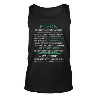 Elson Name Gift Elson Completely Unexplainable Unisex Tank Top - Seseable