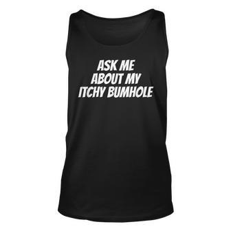 Embarrassing Bachelor Party Forfeit Itchy Bum Groom Tank Top | Mazezy
