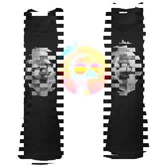Emu On Tropical Vacation With Sunglasses Cool Ostrich Tank Top - Thegiftio