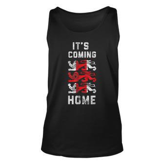 England Soccer 2020 Its Coming Home Three Heraldic Lions Unisex Tank Top | Mazezy