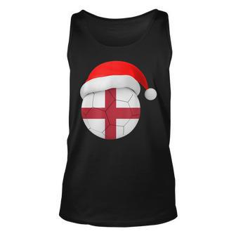 England Soccer Santa Hat English Flag Soccer Ball Gift For Women Unisex Tank Top - Thegiftio UK