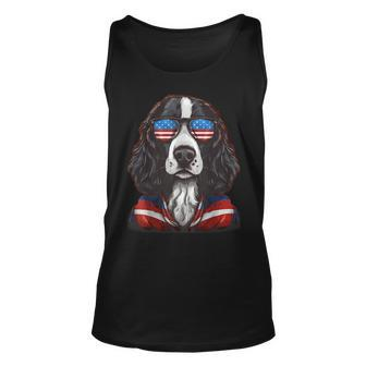 English Springer Spaniel American Flag Us 4Th July Gifts Unisex Tank Top - Seseable