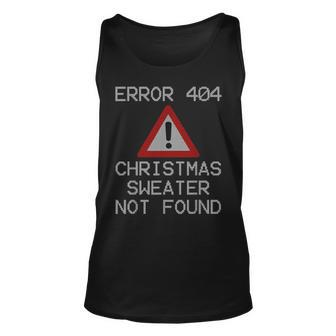 Error 404 Ugly Christmas Sweater T Not Found Tank Top | Mazezy