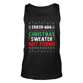 Error 404 Ugly Christmas Sweater Not Found Ugly Xmas Sweater Tank Top - Monsterry