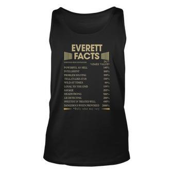 Everett Name Gift Everett Facts Unisex Tank Top - Seseable