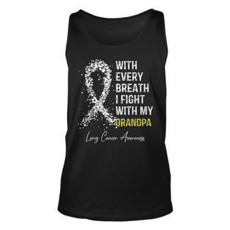 With Every Breath I Fight With My Grandpa Lung Cancer Tank Top | Mazezy