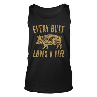 Every Butt Loves A Good Rub Pig Pork Bbq Grill Butcher For Pig Lovers Tank Top | Mazezy