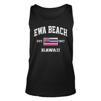 Ewa Beach Hawaii Hi Vintage State Athletic Style Gift For Women Unisex Tank Top - Thegiftio UK