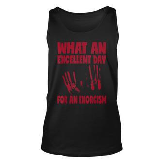 What An Excellent Day For An Exorcism Vintage Scary Scary Tank Top | Mazezy