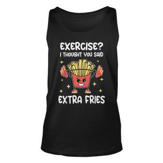 Exercise I Thought You Said Extra Fries Fitness And Fries Tank Top - Monsterry UK
