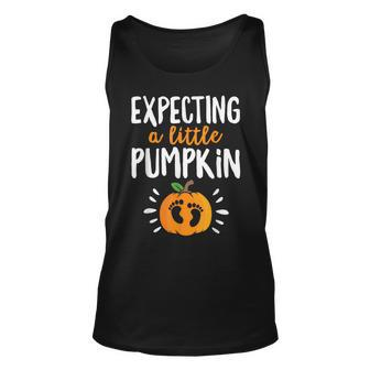Expecting A Little Pumpkin Pregnancy Announcement Halloween Tank Top | Mazezy
