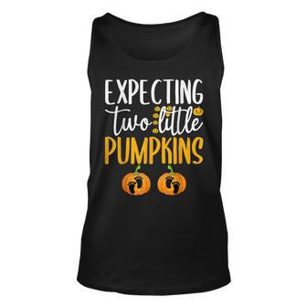 Expecting Two Little Pumpkins Halloween Pregnancy Twins Unisex Tank Top | Mazezy