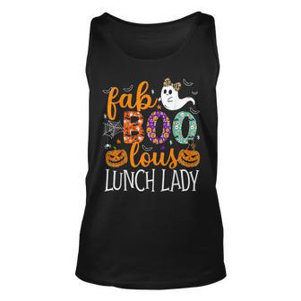 Fab Boo Lous Lunch Lady Cute Ghost Pumpkin Halloween Tank Top - Seseable