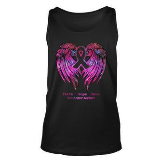 Faith Hope Love Wings Breast Cancer Awareness Back Tank Top