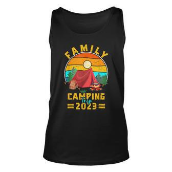 Family Camping Trip 2023 Retro Reunion Cousin Crew Matching Unisex Tank Top - Seseable
