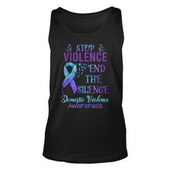 Family Domestic Violence Awareness Purple Ribbon Tank Top - Seseable
