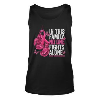 In This Family No One Fight Alone Breast Cancer Awareness Tank Top | Mazezy