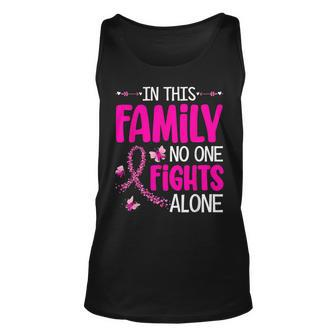 In This Family No One Fight Alone Breast Cancer Awareness Tank Top - Thegiftio UK
