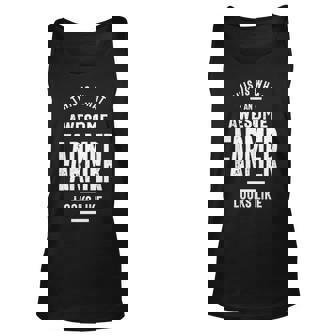 Farmer Name Gift This Is What An Awesome Farmer Looks Like Unisex Tank Top - Seseable