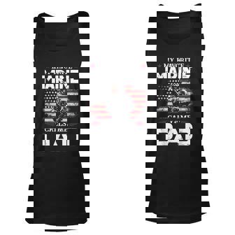 Fathers Day Flag My Favorite Marine Calls Me Dad Unisex Tank Top | Mazezy