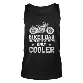 Fathers Day Funny Bike Riding Dad Motorcycle Biker Unisex Tank Top | Mazezy